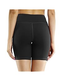 Pantalones cortos deportivos de cintura alta para yoga, control de abdomen corto