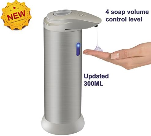 Automatic Auto Soap Dispenser SUASI Updated 300ML Stainless Steel Touchless Hand Free Motion Sensor for Kitchen Bathroom and Laundry Room (1pack)
