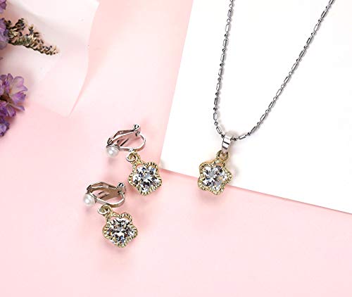 image for PinkSheep Clip On Earrings and Necklace for Little Girls, 6 Sets, Unic