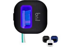 Bril UV-C Toothbrush Sanitizer and Holder, Portable Cleaner, Travel Cover, Magnetic Holder, and Rechargeable Case for Any Size Toothbrush, Black