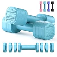 Zempox Adjustable Dumbbell Set of 2, 4 in 1 Free Weights Dumbbells Set for Women, Hand Weights for Women at Home, Each 2lb 3lb 4lb 5lb with TPU Soft Rubber Handle for Home Gym Exercise Training