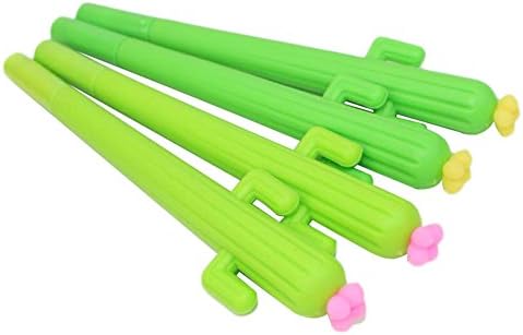 Zentto 4 Pcs Cactus Shaped Gel Pen Cute Creative 0.5 mm Office School Stationary