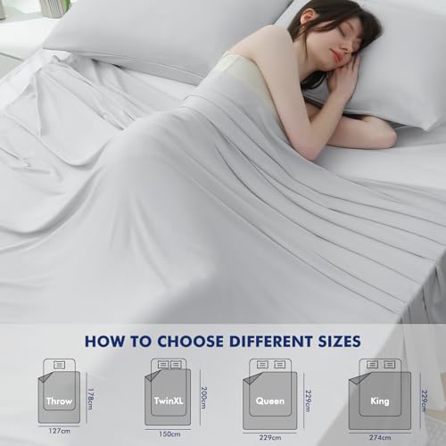 Elegear Refreshing Blanket, Arc-Chill 3.0 Q-Max 0.5 Lightweight Summer Blanket, Soft Cooling Sheet, Thin and Breathable, Summer Blanket for Night Sweats Bed, Sofa, Travel, 200 x 220 cm, Grey