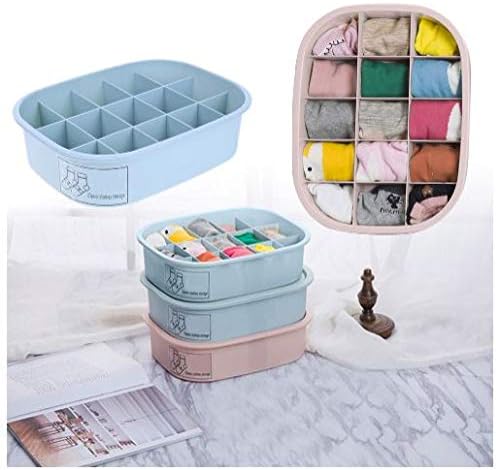 Kriva Plastic Separate Storage Box Underwear Socks Storage Compartment Bra Finishing Box - 1pc (Assorted Color)