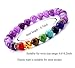 Hamoery Men Women 8mm Lava Rock 7 Chakra Beads Chakra Bracelet Braided Rope Natural Stone Yoga Bracelet Bangle