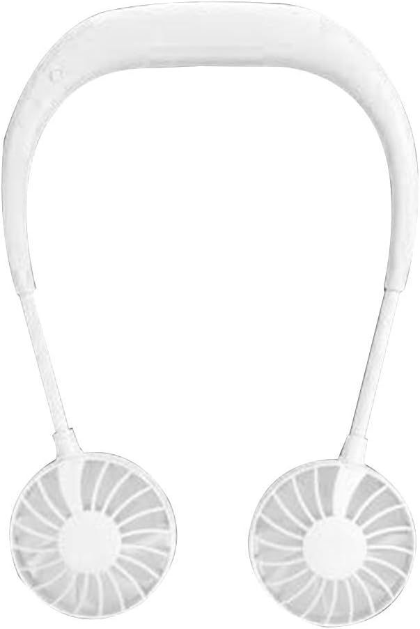 Hands-Free Neckband Fan,Hand Free Personal Fan,Headphone Design Wearable Portable USB Rechargeable Neckband Mini Fan (3 Speeds, 5-10 Working Hours) (White)