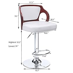 Homall Bar Stools Walnut Bentwood Adjustable Height