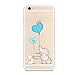 iPhone 6 Plus / 6s Plus Case,Cute Novelty Animal Pattern on Soft TPU Silicone Protective Skin Ultra Slim & Clear with Unique Design Gift Bumper Back Cover for 6/6s Plus,Elephant & Bunny