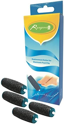 Pedi Roller Replacement Heads (Pack of 4) compatible with Amopé Electronic Foot File – Professional Grade Pedicure Refills –Coarse for Rough Skin – Best Sole Skin Exfoliation
