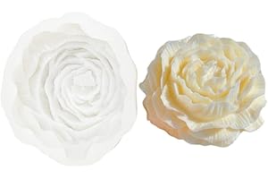 XMOX 6 Inch Peony Silicone Mold, Large Size Flower Candle Mold, Soap Soy Wax DIY Handcraft Accessory, Epoxy Resin Mold for Party Home Wedding Decoration (Large)