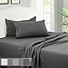 FAIRYLAND Bed Sheet Set Soft Microfiber 4-Piece with 16-Inch Deep Pocket Fitted Sheets Hypoallergenic 1800 Series Wrinkle, Shrink, Fade, Stain Resistant (Queen,Dark Grey)