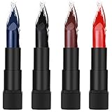 Lipstick, Black Lipstick ETEREAUTY Matte Lipstick Set for Halloween, Christmas, Theme Parties, Pack of 4 Colors