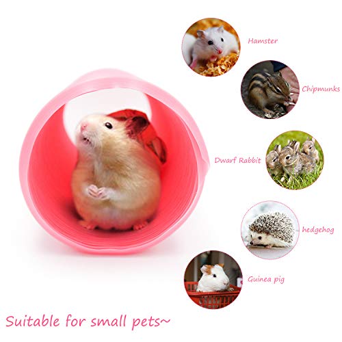 Small Animal Play Tunnel with 3 Pack Play Balls and Apple Sticks, Collapsible Plastic Guinea Pigs Tube, Fun Pet Tunnel Hideway for Guinea Pigs Chinchillas Rats and Dwarf Rabbits (OD-3.9inch)