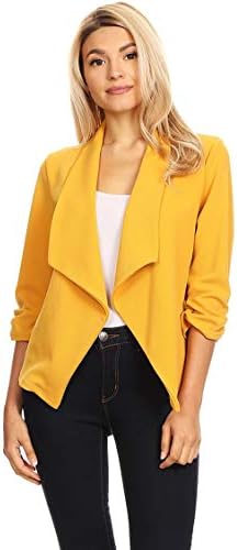 Women's Solid & Printed Open Blazer Cardigan Jacket/Made in USA