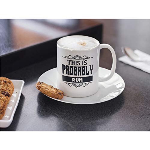 Veracco Keramik-Kaffeetasse mit Aufschrift "This Is Probably Rum", lustiges Geschenk für jemanden, der gerne trinkt, Junggesellenabschied, Gastgeschenk für Trauzeugen, Rum, Keramiktasse – Bild 5