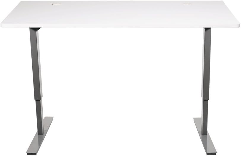 Electric Height Adjustable Standing Desk by StandDesk - 3 Button Programmable Memory Handset, Black Frame, Dual Motor - Support up to 350lbs (Bamboo Top (60"x30"), Cable Management Taco