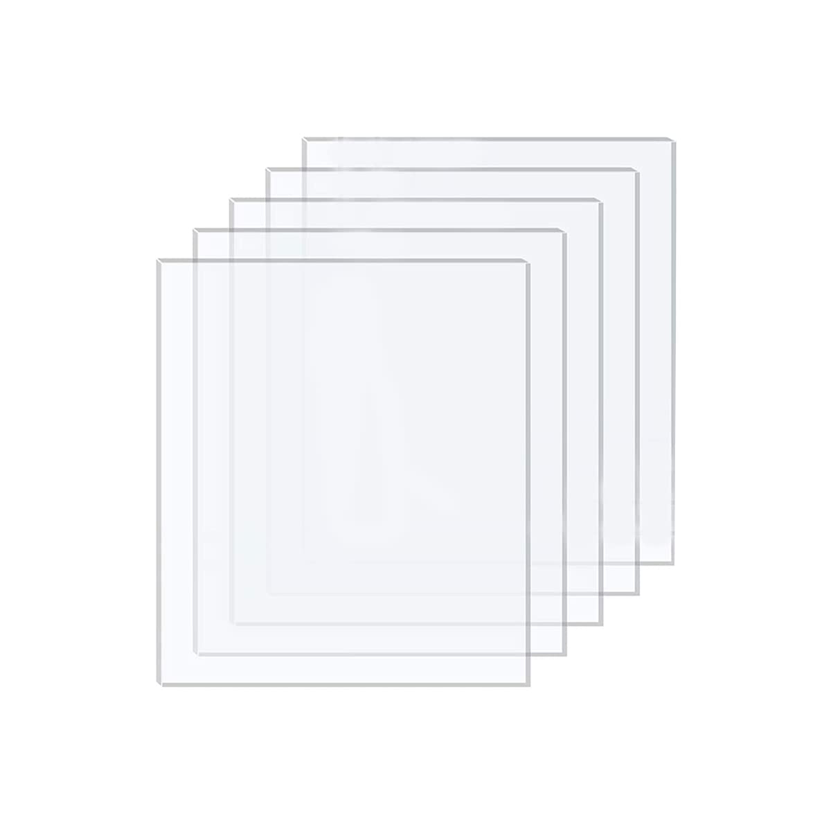 DARENYI 5 Pcs Acrylic Sheet Clear Plastic Sheet 2mm Transparent Acrylic for Drawing, Printing, Craft DIY, Picture Frame etc(18 x 13cm)