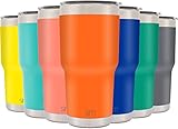 Simple Modern Tumbler Vacuum Insulated 30oz Cruiser with Lid - Double Walled Stainless Steel Travel Mug - Sweat Free Coffee Cup - Compare to Yeti and Contigo - Powder Coated Flask - Autumn Orange