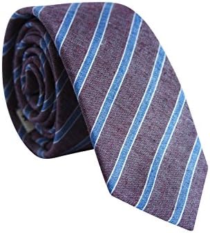 Frank and Buck tie, necktie, Boy, Boys, Boys', floral, gingham, red, blue, denim, stripe, polkadot, cotton skinny (burgandy/blue)