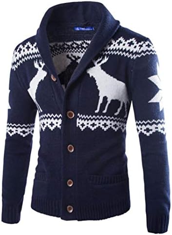 Besooly Men's Winter Christmas Sweater Cardigan Xmas Knitwear Coat Jacket Sweatshirt Sweater Pullover