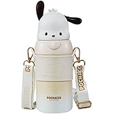Pochacco White Stainless Steel Insulated Water Bottle (Straw) with Strap 560ml