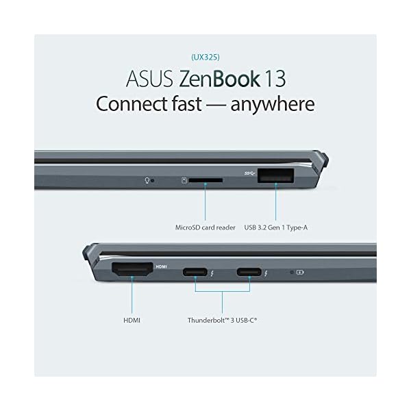 ASUS OLED ZenBook 13 UX325JA Full HD 400nits HDR 13.3" Laptop (Intel Core i5, 16GB RAM, 512GB SSD, OLED DCI-P3 100% Accuracy Screen, Backlit Keyboard, Windows 10) Includes USB-C to Audio Jack Adapter - Image 6