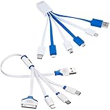 Vastar 2 Sets 4-in-1 and 6-in-1 Multiple USB Charging Cable Adapter Connector with 8 Pin Lighting/30 Pin / Micro USB/Type C/Mini USB Ports for iPhone6,5,4,iPad 4,3,2,Air,Galaxy S4,S5,Nexus 5,and More