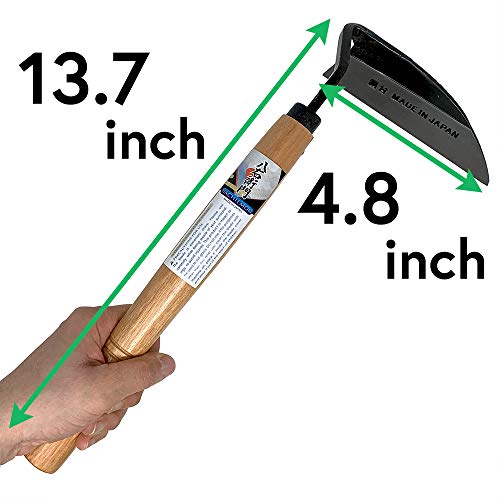 HACHIEMON Japanese Weeding Sickle Very Sharp Edge Nejiri Gama Left-Handed Version