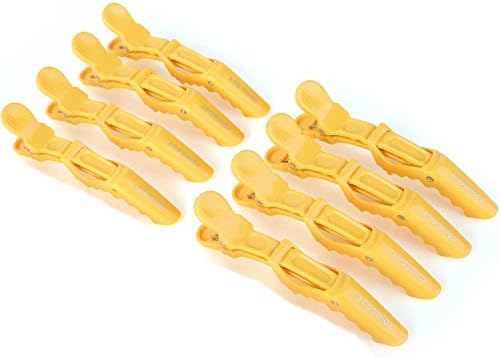 Rioa Professional Croc Hair Styling Clips For Women and Girls 10 Pack (Yellow)