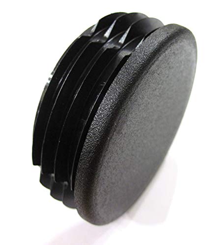 2pcs Pack: 2 3/4 Inch Round Black Plastic End Cap (for Hole Size from 2 1/2 to 2 11/16, incl. 2 5/8 inches), Tube Pipe Insert, Cover for Steel Fence Post, Furniture Finishing Tubing Plug