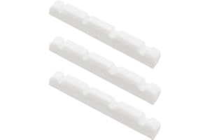ECSiNG 3PCS Flat Bottom Slotted Bone Bass Nut Compatible with 4 String Precision/Jazz Bass And Other Electric Bass Guitars Models 38x3.5x5mm