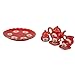 MagiDeal Dollhouse Miniature Dining Ware Porcelain Tea Set Dish Cup Plate 8pcs Red