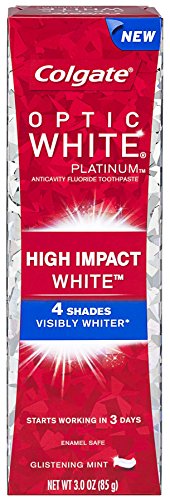 Colgate Optic White Platinum High Impact White Toothpaste, Glistening Mint, 3 Ounce (Pack of 6)