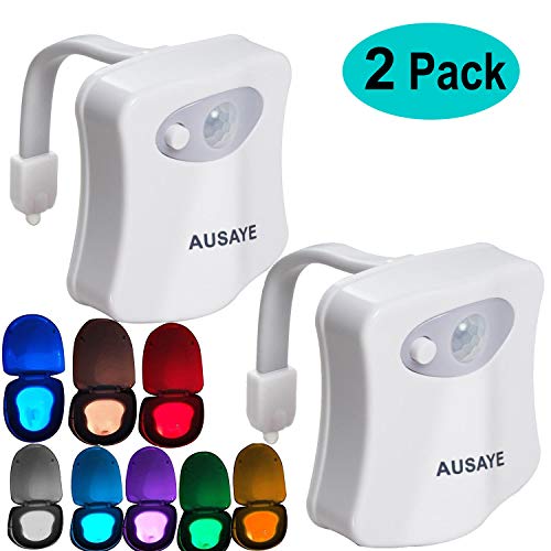 Toilet Night Light by AUSAYE, 8Color Led Moti