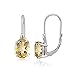 Sterling Silver Citrine Oval Leverback Earrings