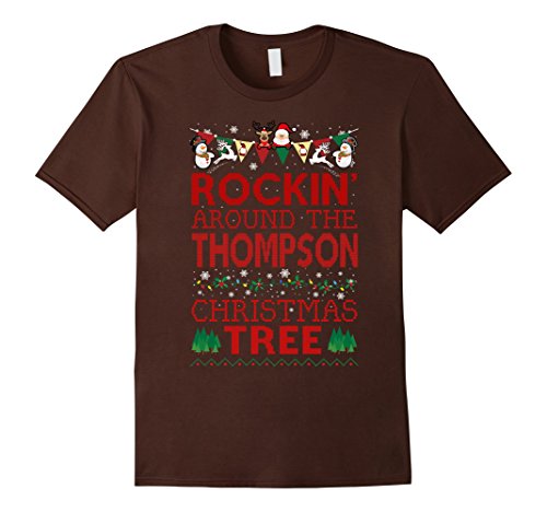 Men's Thompson Family Christmas T-shirt 2XL Brown