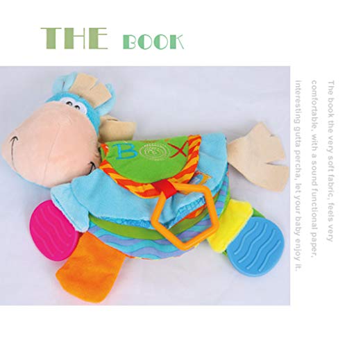 Forgun Newborn Baby Rattles Teether Toys Cute Donkey Animal Cloth Book for Toddlers Learning Early Education Toys Christmas Gift