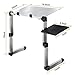RAINBEAN Adjustable Laptop Table Stand for Bed,Portable Vented Lap Desk with Mouse Pad Side Compatible Notebook Tablets MacBook,Foldable Tray Table for Couch and Sofa,Aluminum Ergonomics Design-Silverthumb 2