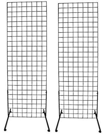 Grid Screen 1900B(1) - 1918B(1PR) Black 2' x 6' Standing (2-(Pack))