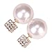 Eyourlife Fashion Womens Lady Earring Double Side Pearl Crystal Ear Studs Earrings Shiny Gold