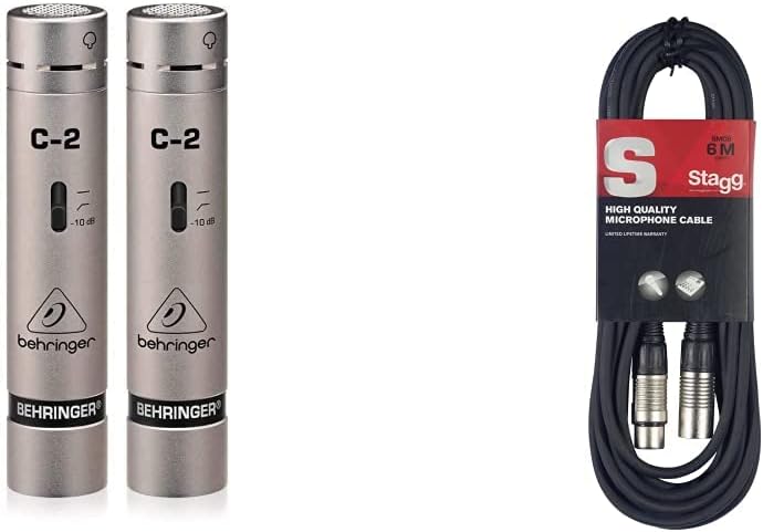 Behringer C-2 2 Matched Studio Condenser Microphones & Stagg SMC6 Cable
