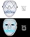 Scary Halloween Mask Cosplay LED Glow Scary EL Wire Light up Grin Masks for Festival Parties Costume (Blue)
