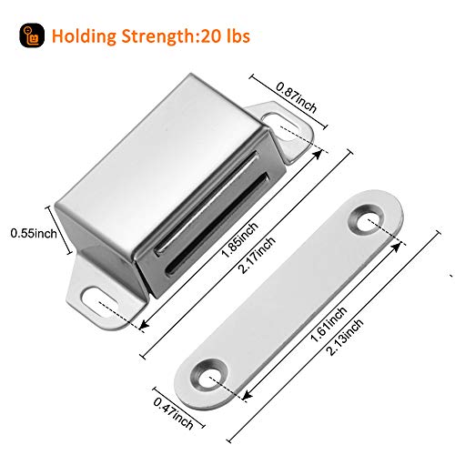Magnetic Door Catch Elitlife 10 Packs Cabinet Door Magnets 20 lbs Strong Cabinet Magnet Latch Hardware Stainless Steel for Home Kitchen Cupboard Wardrobe Closet Door Closer-Screws Include