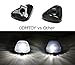 iJDMTOY Black-Out Smoked Lens Xenon White LED Illuminated Cab Roof Clearance Marker Lamps Compatible with Truck SUV 4x4, 5-Piece Roof Running Light Set Powered by (5) 5050-SMD LED Bulbs