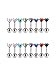 Mudder 8 Pair 18 Gauge Steel Cubic Zirconia Stud Earring Barbell Cartilage Tragus Helix Earrings, 8 Color
