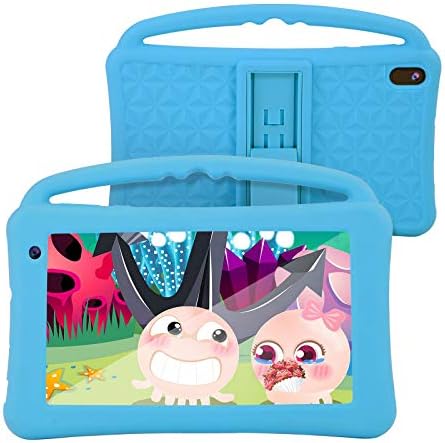 Kids Tablets Toy 7 Inch IPS HD Display QuadCore Android 10.0 Pie Tablet PC for Kids GMS Certificated 2GB RAM 32GB ROM WiFi with Handheld Portable Kids-Proof Silicon Case for Kids Birthday Gift Blue