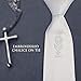 Simply Charming Boy's White Satin First Communion Tie with Embroidered Chalice