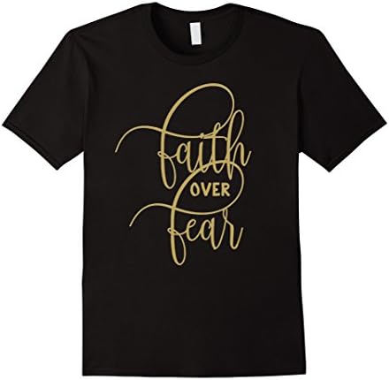 Mens Faith Over Fear Tshirt Small Black