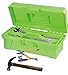 Multi-compartment Plastic Toolbox with Tray, Green