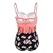 Dreaweet Vintage High Waist Tassel Women's Floral Two Piece Bikini Bathing Suit